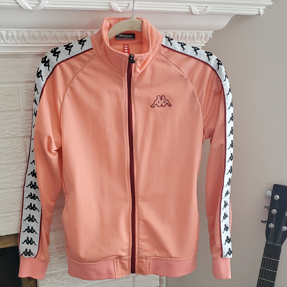 Kappa Women's Peach Salmon Track Jacket Fleece With Zipper Y2K 90's Size  S